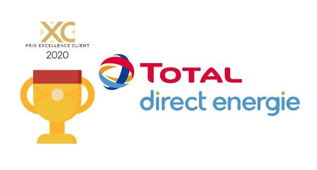 Trophée prix de l'excellence client Total Direct Énergie pour 2020