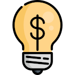 ampoule représentant symbole dollar - dépenses énergétiques